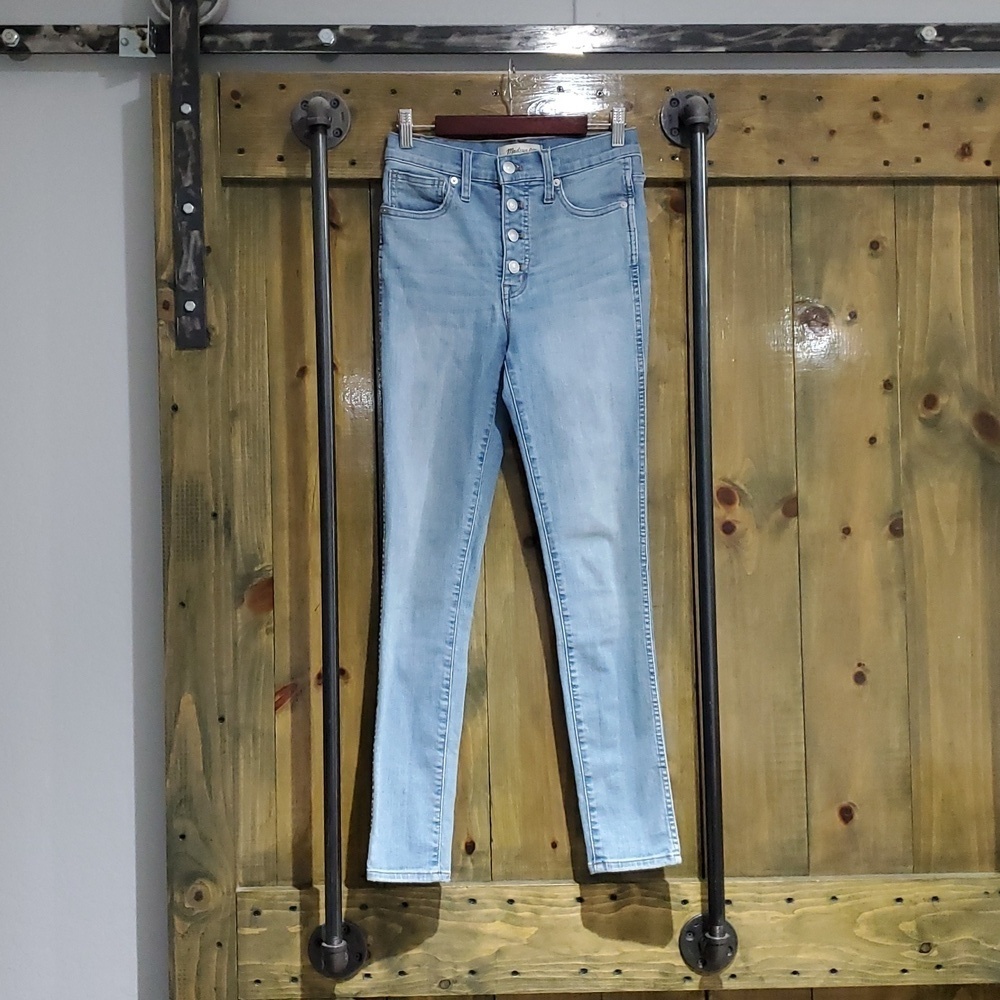 MADEWELL Buttonfly 10 Inch High-rise Skinby Jeans Size 25 Light Blue